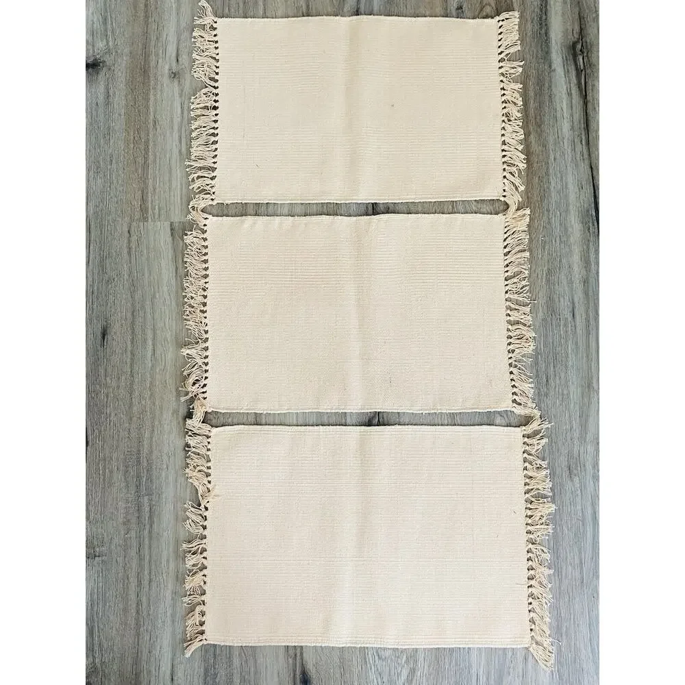 3 El Paso Saddle blanket Co STORYTELLER Fringed Southwestern Woven Placemats Lot